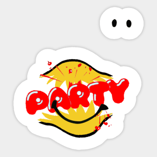 Party Smily Face Sticker